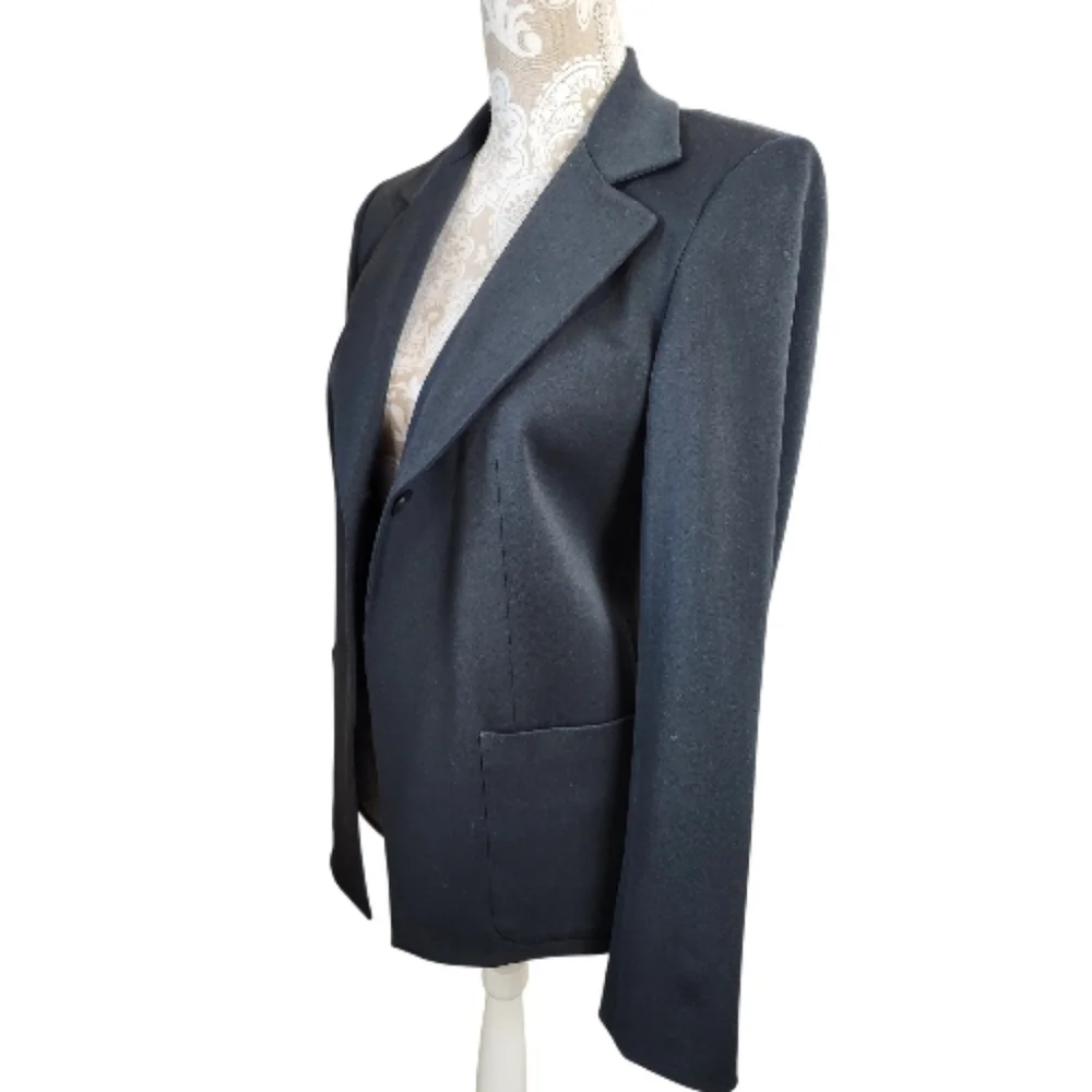 DKNY Deep Green Wool Work Career Office Jacket Blazer Size 8